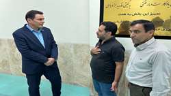 دیدار و ابراز همدردی مدیر بیمارستان بهارلو با مهندس نوربخش در پی تصادف خانواده و فوت فرزند ایشان