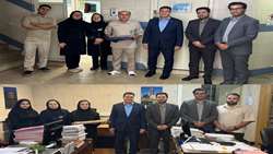 تجلیل از دو همکار بازنشسته بیمارستان بهارلو در آخرین روز کاری